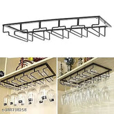 Stainless steel Eminence Lifestyle iron hanging wine glass rack, fits up to 2-3 glasses, contemporary kitchen decor, made in India